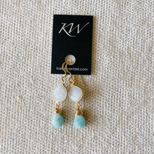 Load image into Gallery viewer, Larimar and Moonstone Earring