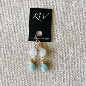 Larimar and Moonstone Earring