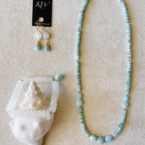 Larimar and Moonstone Earring