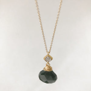 Black Obsidian Gold Necklace
