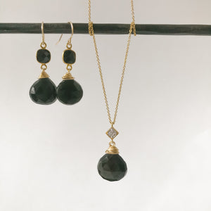 Black Obsidian Gold Necklace
