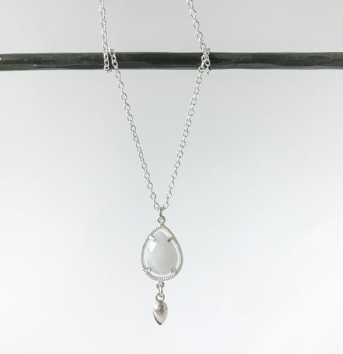 Moonstone Teardrop Sterling Necklace