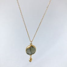 Load image into Gallery viewer, Square Labradorite and Gold Necklace