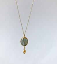 Load image into Gallery viewer, Square Labradorite and Gold Necklace