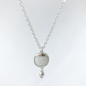 Square Moonstone and Sterling Necklace