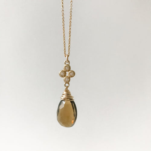 Whisky Quartz Gold Necklace
