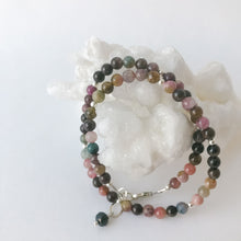 Load image into Gallery viewer, Tourmaline Double Wrap and Sterling Bracelet