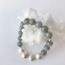 Load image into Gallery viewer, Round Labradorite and Sterling Silver Bracelet