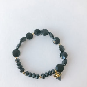Black Onyx and Gold Bracelet