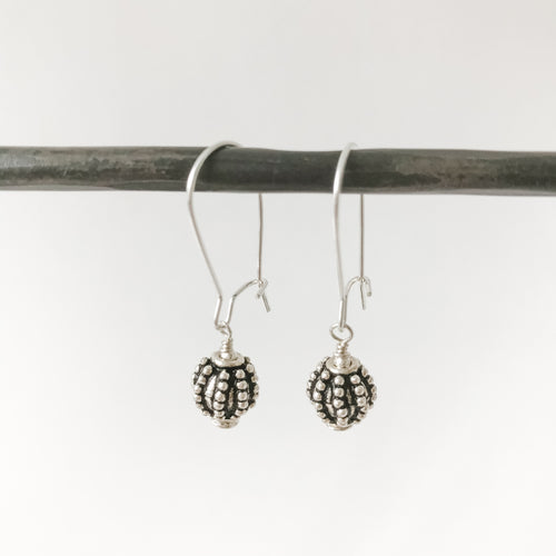 Medium Oxidized Sterling Earring