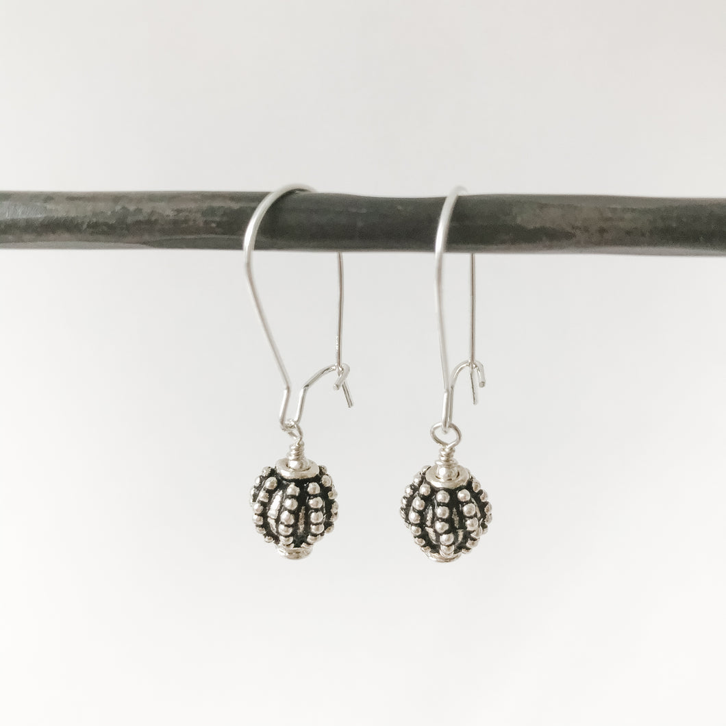Medium Oxidized Sterling Earring
